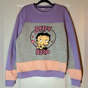 Betty Boop Graphic Crewneck Pullover Sweatshirt Size Medium